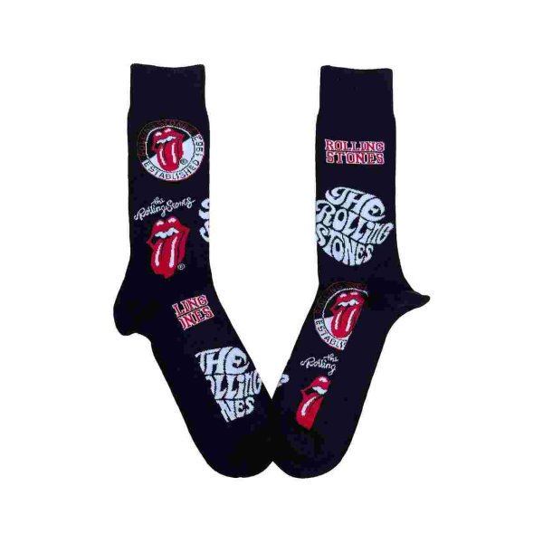 画像1: The Rolling Stones ソックス 靴下 ザ・ローリング・ストーンズ Logos (1)