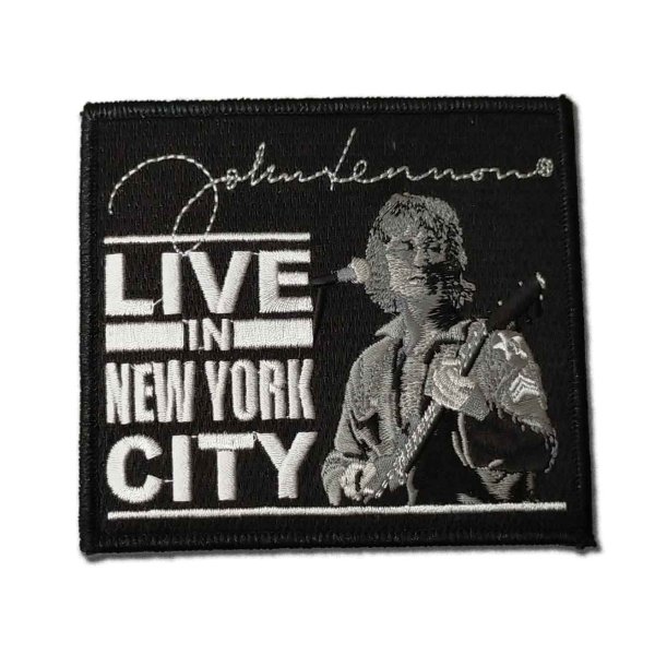 画像1: John Lennon アイロンパッチ／ワッペン ジョン・レノン Live In NY (1)