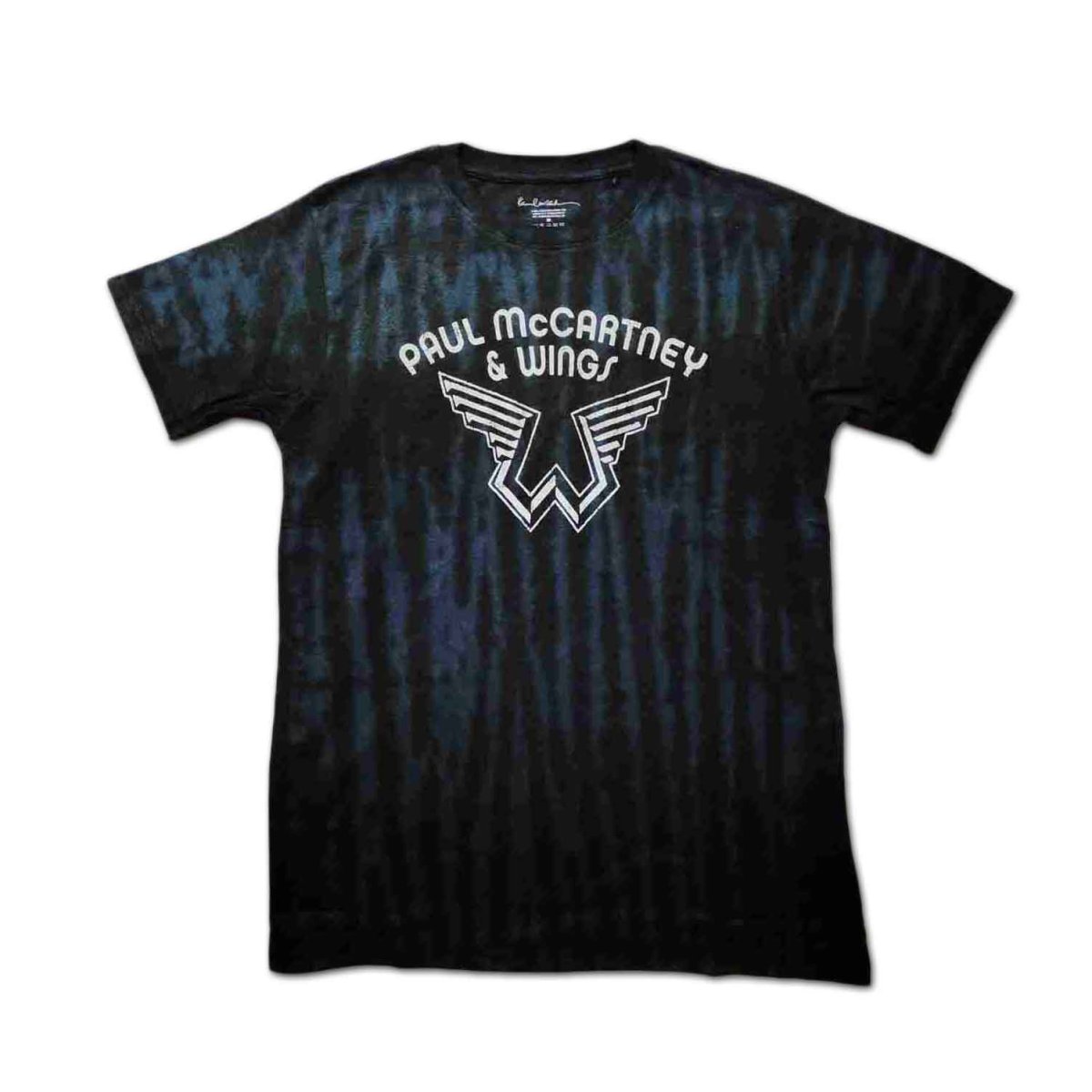画像1: Paul McCartney & Wings バンドTシャツ ポール・マッカートニー Wings Logo BLUE Dip-Dye (1)