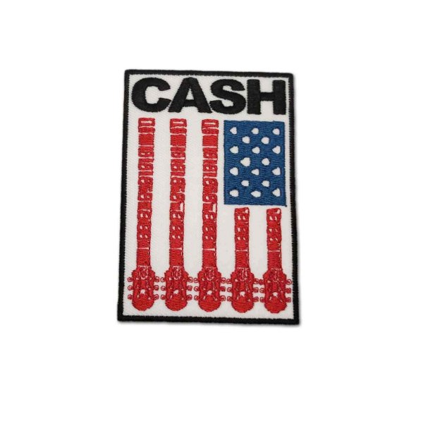 画像1: Johnny Cash アイロンパッチ／ワッペン ジョニー・キャッシュ Flag (1)