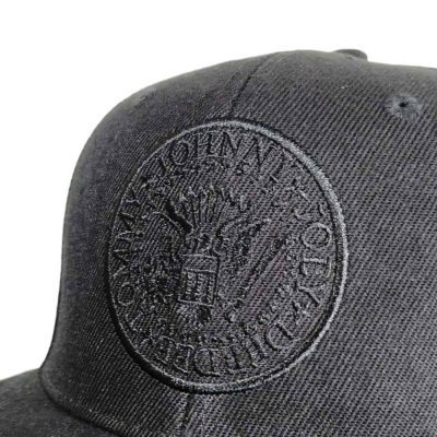 画像1: Ramones スナップバックフラットビルキャップ ラモーンズ Black Seal Logo