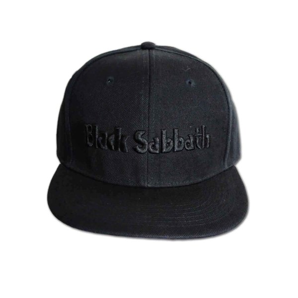 画像1: Black Sabbath スナップバックフラットビルキャップ ブラック・サバス Black Logo (1)