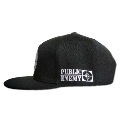 画像1: Public Enemy フラットビルスナップバックキャップ パブリック・エネミー Target BLACK