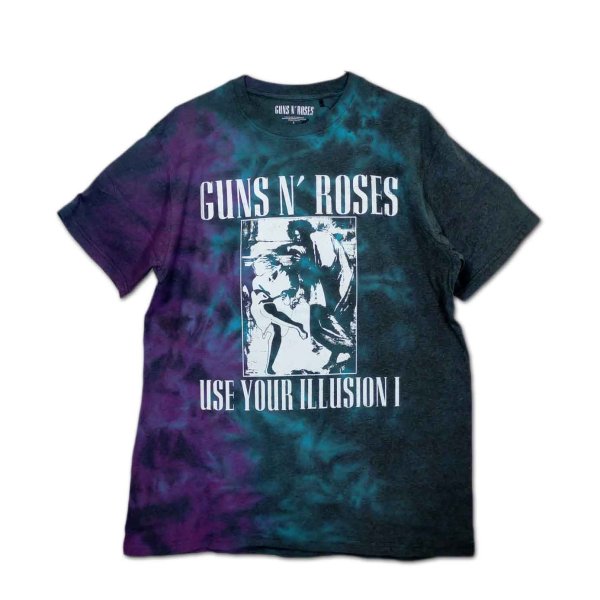 画像1: Guns N' Roses バンドTシャツ ガンズ・アンド・ローゼス Use Your Illusion Mono Dip-Dye (1)