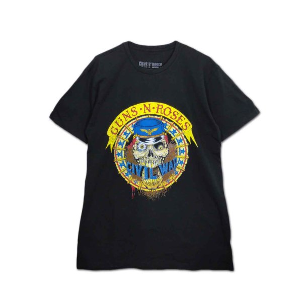 画像1: Guns N' Roses バンドTシャツ ガンズ・アンド・ローゼス Skull Circle (1)