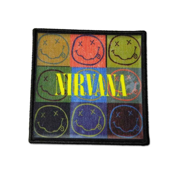 画像1: Nirvana パッチ／ワッペン ニルヴァーナ Distressed Smiley Blocks (1)