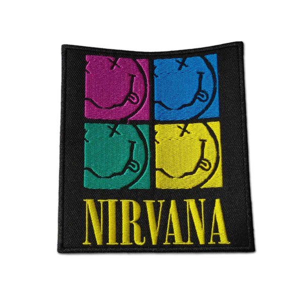 画像1: Nirvana アイロンパッチ／ワッペン ニルヴァーナ Smiley Squares (1)