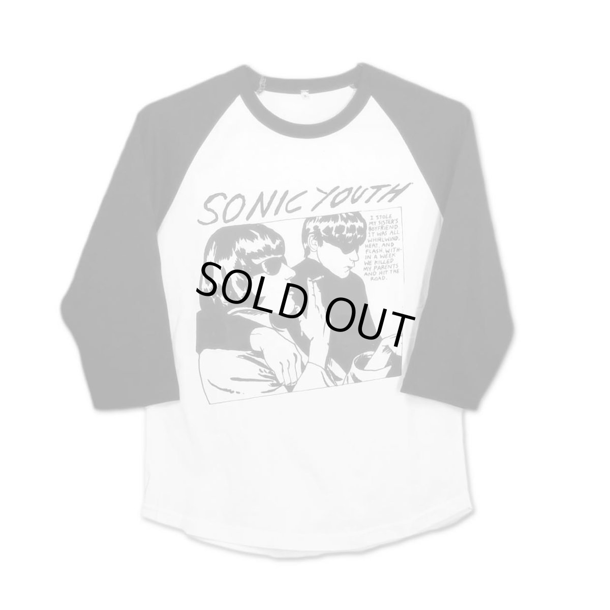 画像1: Sonic Youth ラグランシャツ ソニック・ユース Goo WHITE (1)