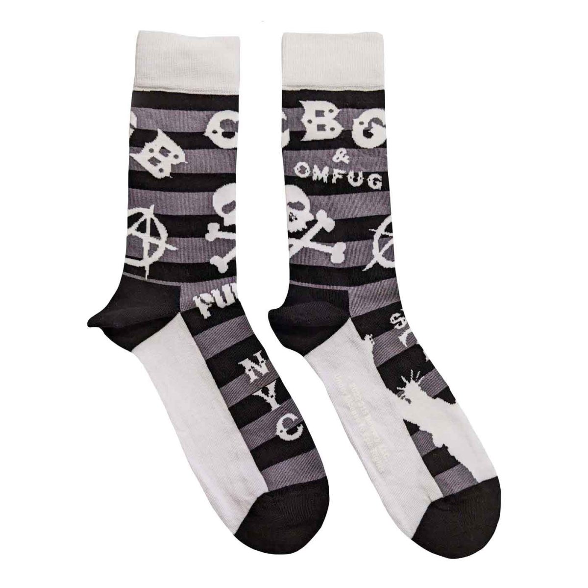 画像1: CBGB ソックス 靴下 シービージービー Logos Striped (1)