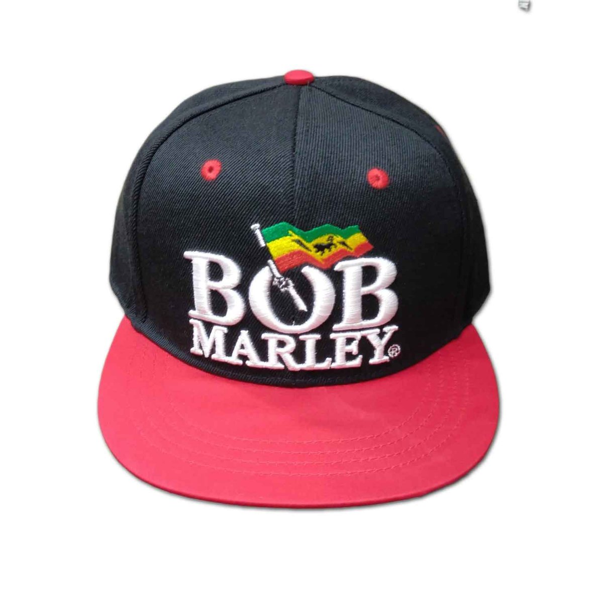 画像1: Bob Marley フラットビルスナップバックキャップ ボブ・マーリー Logo (1)