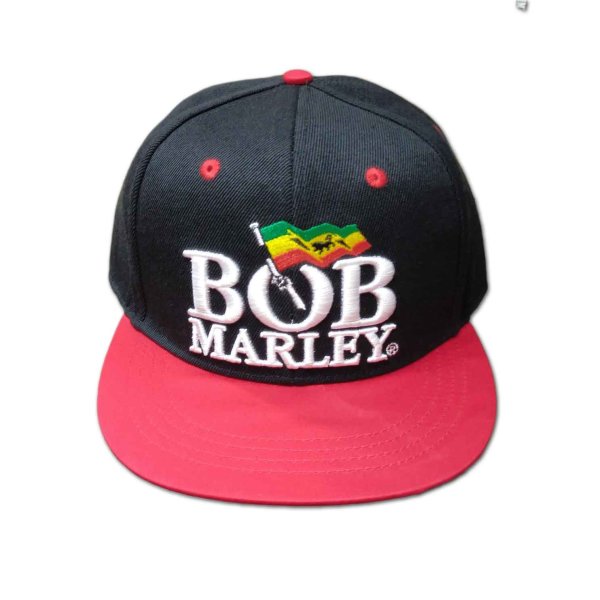 画像1: Bob Marley フラットビルスナップバックキャップ ボブ・マーリー Logo (1)