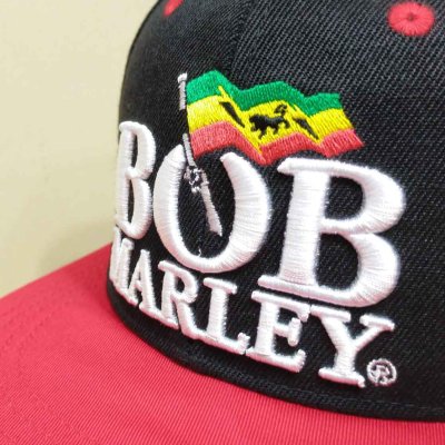 画像2: Bob Marley フラットビルスナップバックキャップ ボブ・マーリー Logo