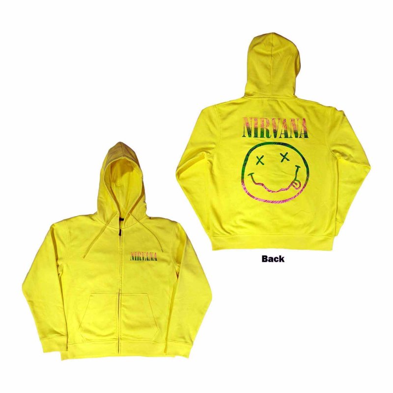 画像2: Nirvana ジップアップパーカー ニルヴァーナ Sorvet Ray Smiley [Back Print]