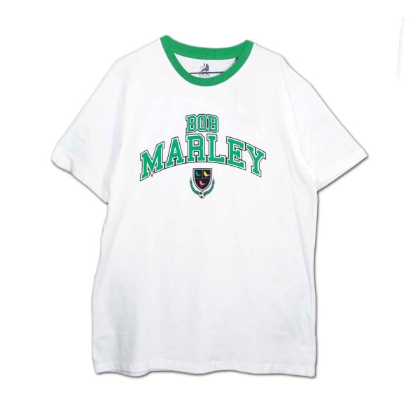 画像1: Bob Marley Tシャツ ボブ・マーリー Collegiate Crest Ringer (1)
