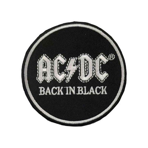 画像1: AC/DC アイロンパッチ／ワッペン エーシーディーシー Back In Black Circle (1)