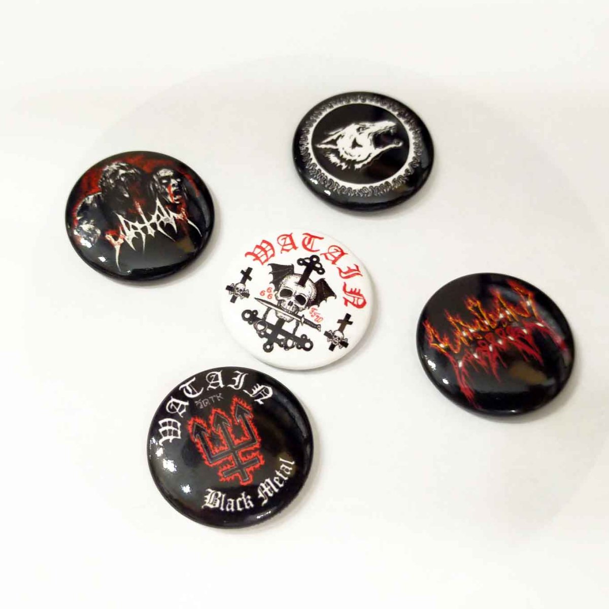 画像1: Watain バッジ5個セット ヴァーテイン Black Metal Militia (1)