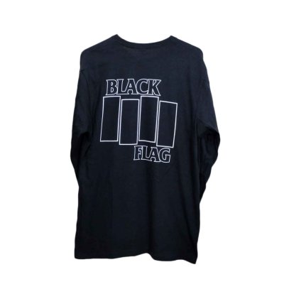 画像2: Black Flag ロングスリーヴシャツ ブラック・フラッグ Logo [Back Print]