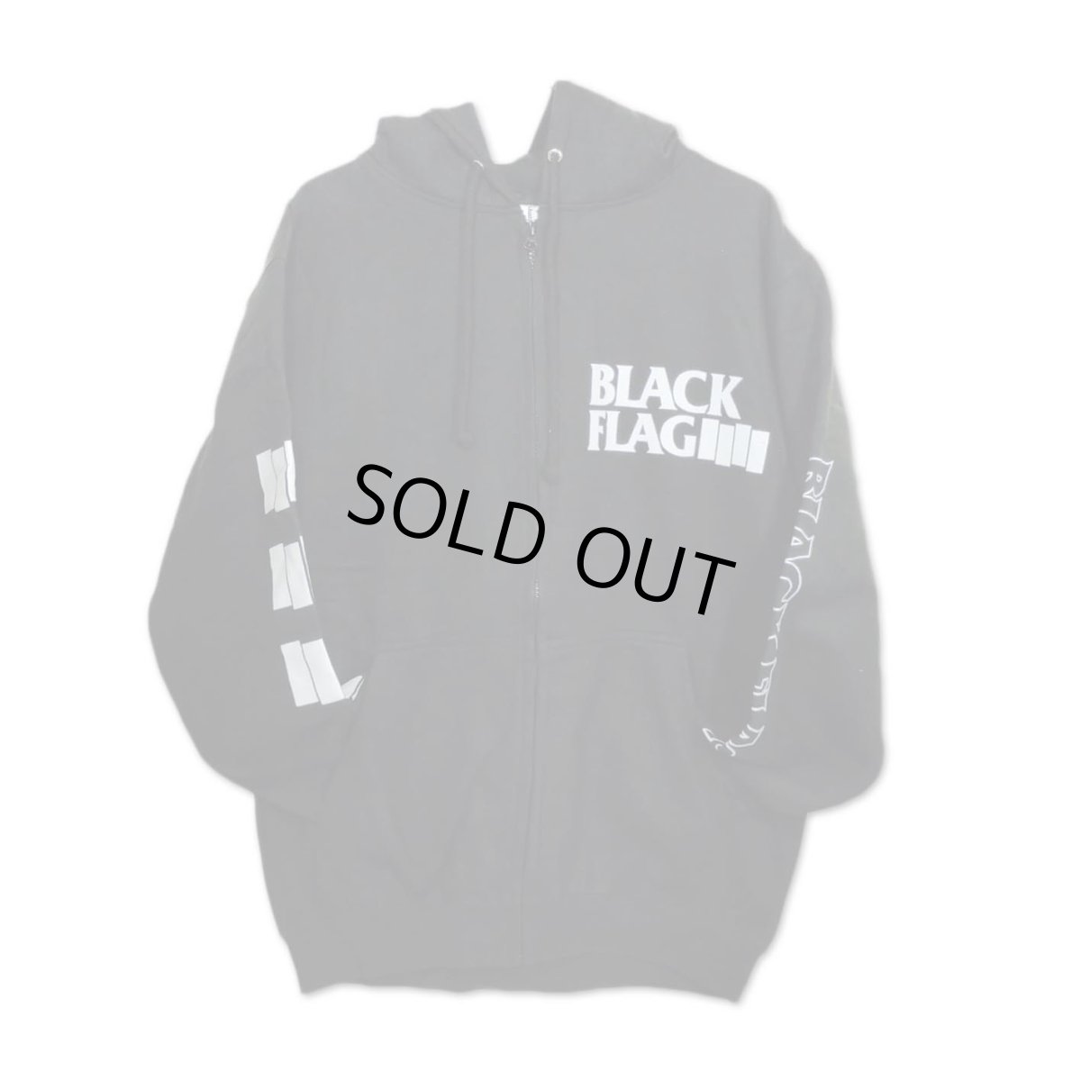 画像1: Black Flag ジップアップパーカー ブラック・フラッグ Logo [Back Print] (1)