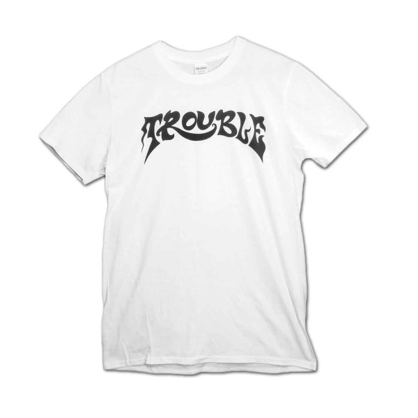 画像1: Trouble バンドTシャツ トラブル Logo WHITE (1)