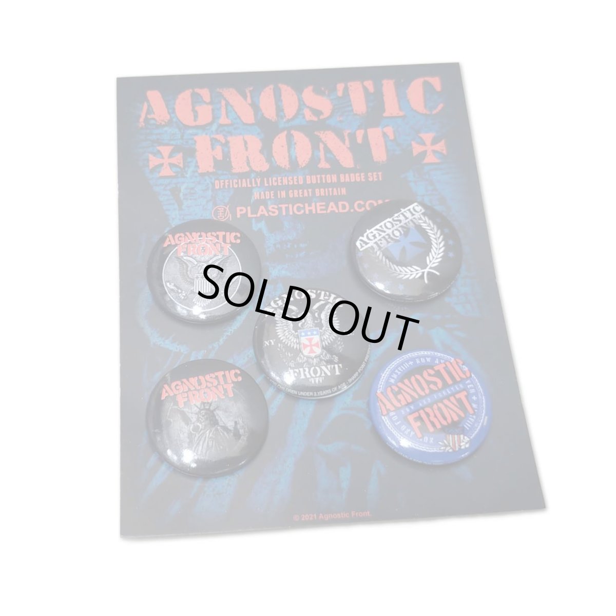 画像1: Agnostic Front バッジ5個セット アグノスティック・フロント NYHC (1)