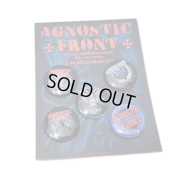 画像1: Agnostic Front バッジ5個セット アグノスティック・フロント NYHC (1)