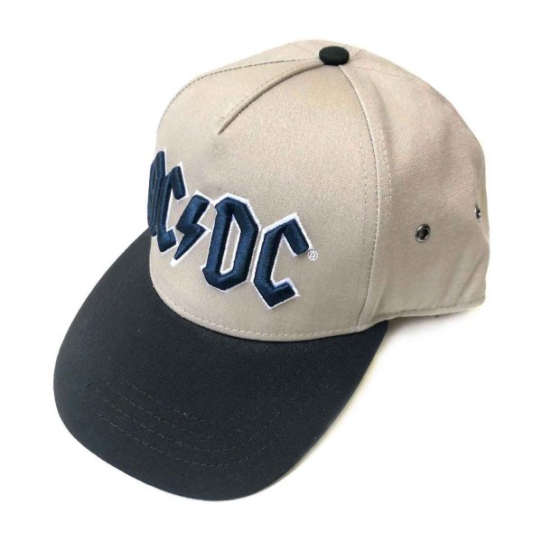 画像1: AC/DC スナップバックキャップ エーシーディーシー Navy Logo SAND (1)