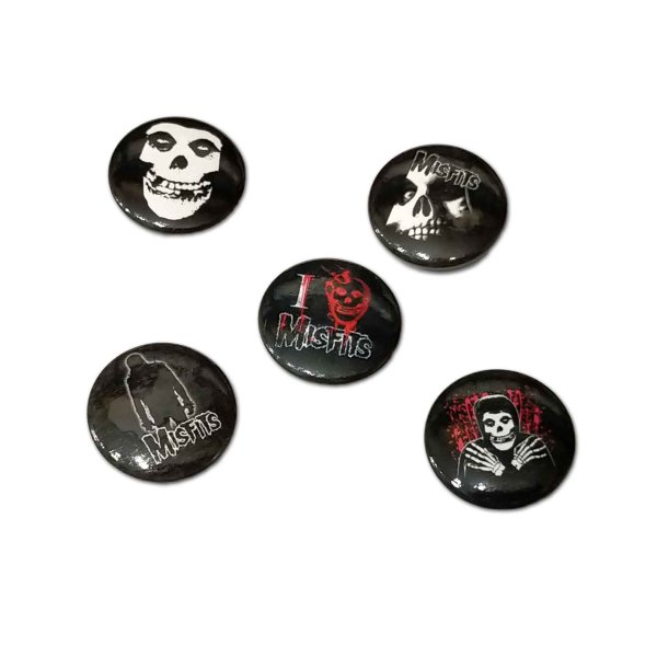 画像1: Misfits バッジ5個セット ミスフィッツ Skull (1)