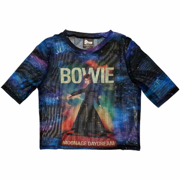 画像1: David Bowie レディースメッシュクロップトップ デヴィッド・ボウイ Mooonage (1)