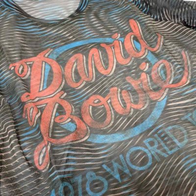 画像1: David Bowie レディースメッシュクロップトップ デヴィッド・ボウイ 1978 World Tour