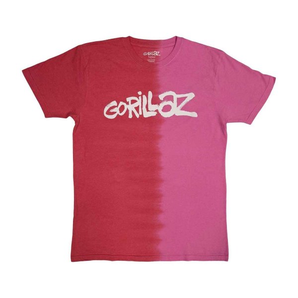 画像1: Gorillaz バンドTシャツ ゴリラズ Two-Tone Brush Logo Dip-Dye (1)