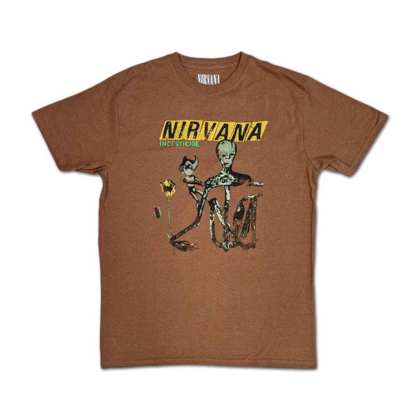 画像1: Nirvana バンドTシャツ ニルヴァーナ Incesticide BROWN (1)