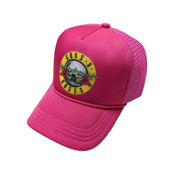 画像1: Guns N' Roses メッシュスナップバックキャップ ガンズ・アンド・ローゼス Classic Logo PINK (1)