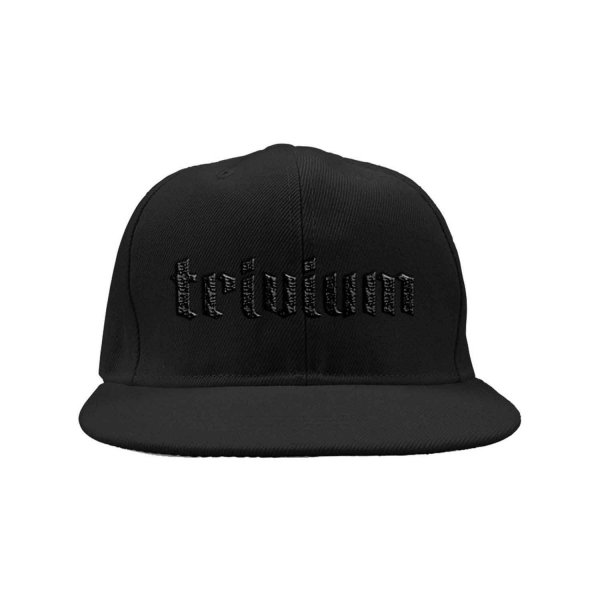 画像1: Trivium フラットビルスナップバックキャップ トリヴィアム Black Logo (1)