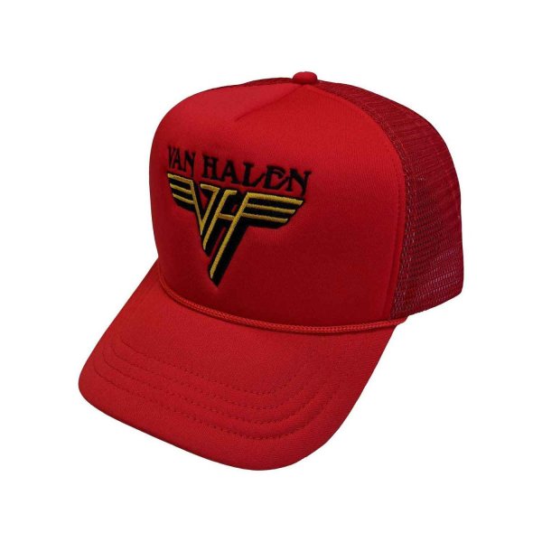 画像1: Van Halen メッシュスナップバックキャップ ヴァン・ヘイレン Yellow Logo RED (1)