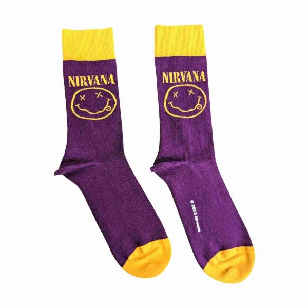 画像1: Nirvana ソックス 靴下 ニルヴァーナ Face PURPLE (1)