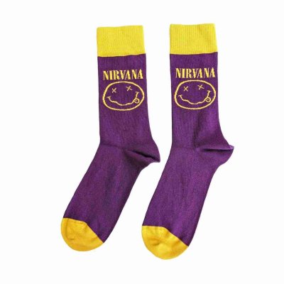 画像1: Nirvana ソックス 靴下 ニルヴァーナ Face PURPLE