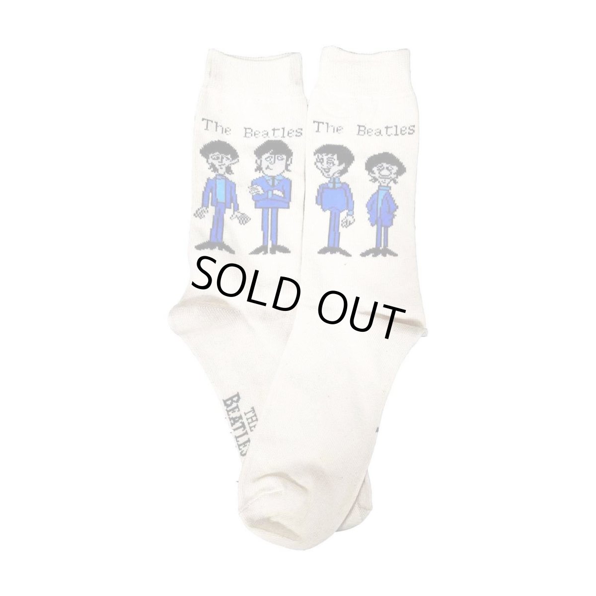 画像1: The Beatles レディースソックス 靴下 ザ・ビートルズ Cartoon Standing CREAM (1)