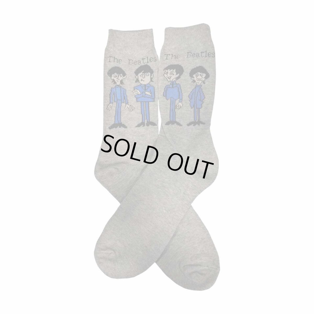 画像1: The Beatles レディースソックス 靴下 ザ・ビートルズ Cartoon Standing GREY (1)