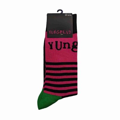 画像1: Yungblud ソックス 靴下 ヤングブラッド Logo & Stripes