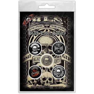 画像1: Black Label Society バッジ5個セット ブラック・レーベル・ソサイアティ Worldwide