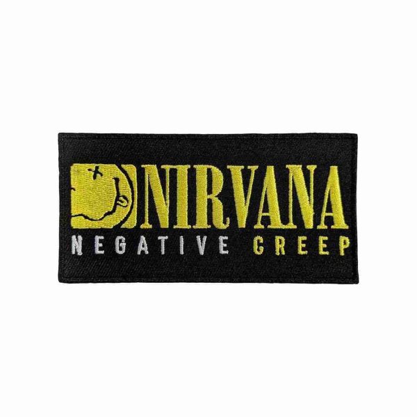 画像1: Nirvana アイロンパッチ／ワッペン ニルヴァーナ Negative Creep Face Logo (1)