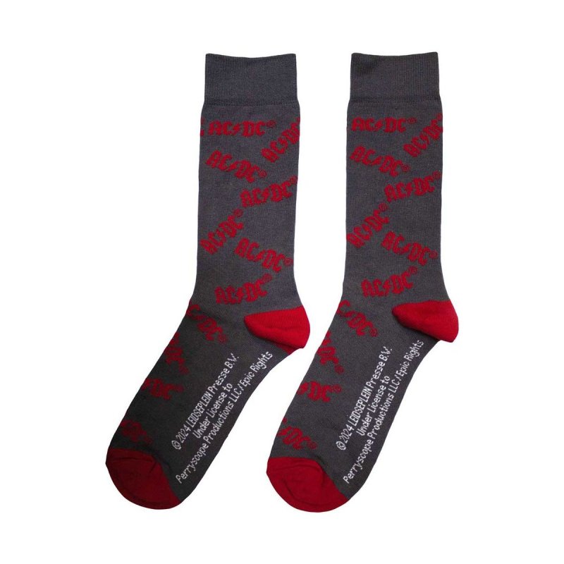 画像1: AC/DC ソックス 靴下  エーシー・ディーシー Logo Pattern