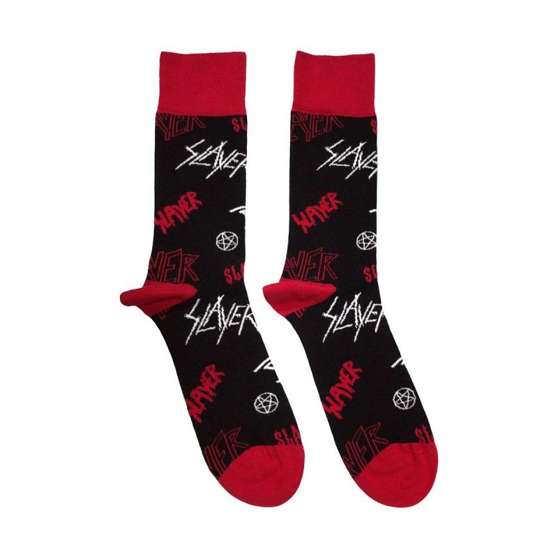 画像1: Slayer ソックス 靴下 スレイヤー Logos Pattern