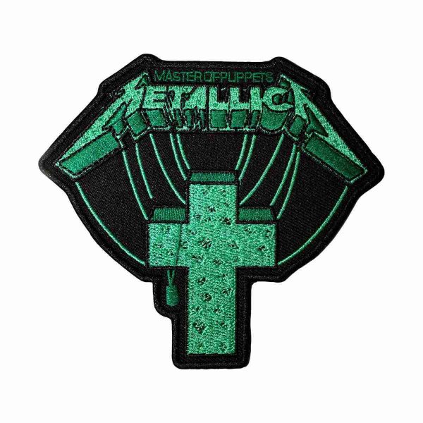 画像1: Metallica アイロンパッチ／ワッペン メタリカ Master Of Puppets Green Cross (1)