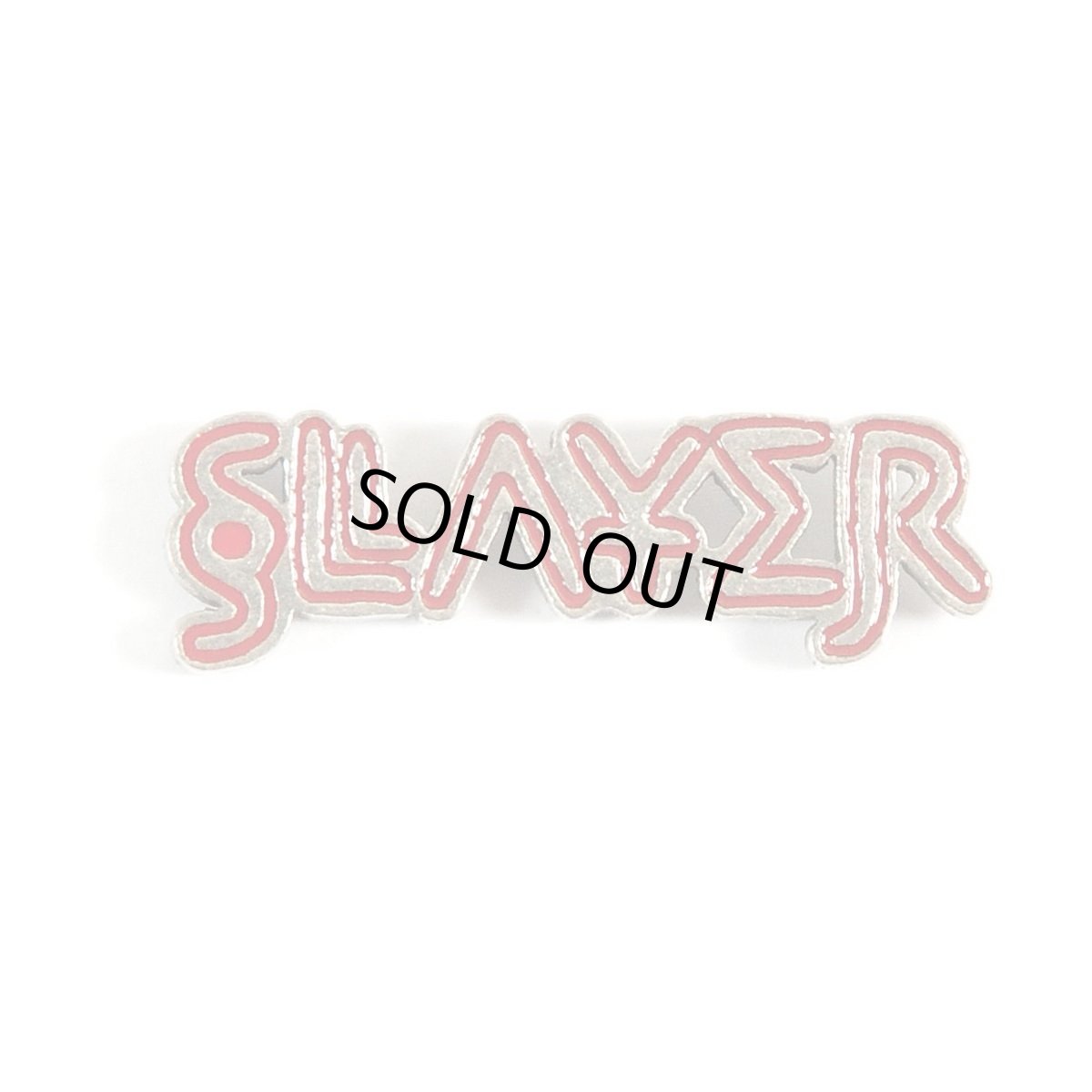 画像1: Slayer メタルピンバッジ スレイヤー Logo Silver & Red (1)