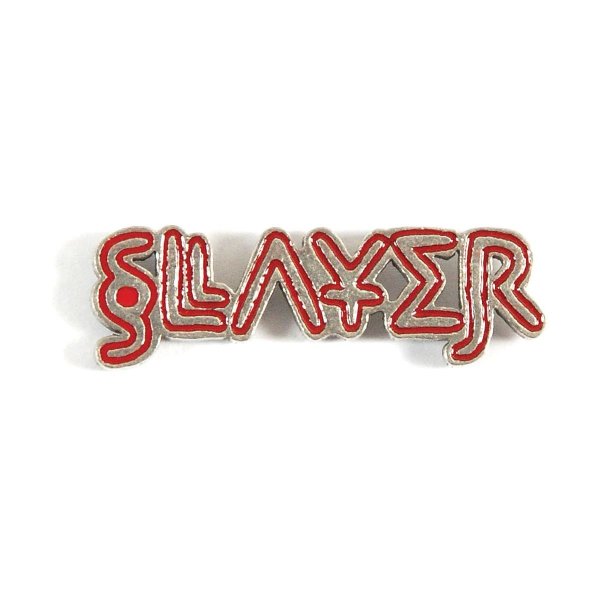 画像1: Slayer メタルピンバッジ スレイヤー Logo Silver & Red (1)
