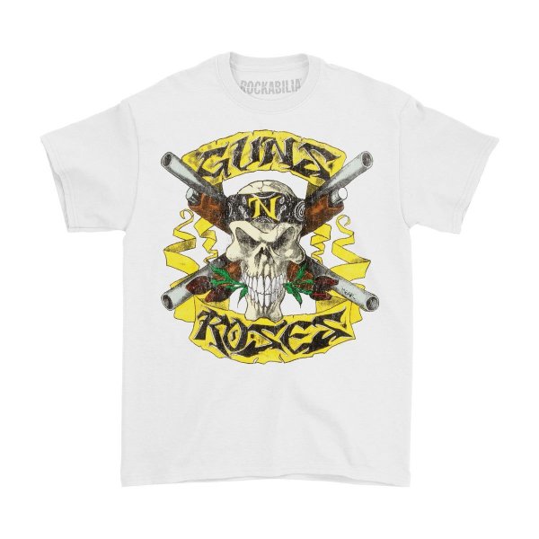 画像1: Guns N' Roses バンドTシャツ ガンズ・アンド・ローゼス  Skull & Crossed Shotguns (1)