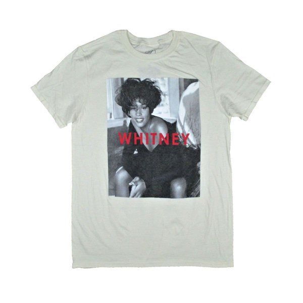 画像1: Whitney Houston Tシャツ ホイットニー・ヒューストン Red Logo on Cream (1)