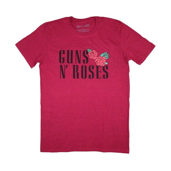 画像1: Guns N' Roses バンドTシャツ ガンズ・アンド・ローゼス Red Roses on Maroon (1)