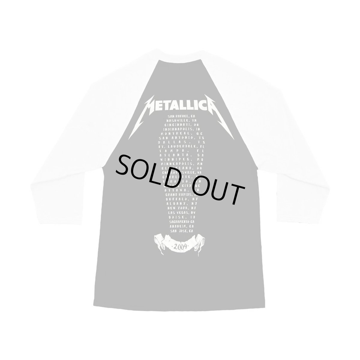 画像2: Metallica レディースラグラン七分袖シャツ メタリカ Seek And Destroy Tour 2009 [Back Print] (2)